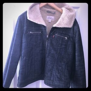 Levis women Jean quilted jacket size large great condition